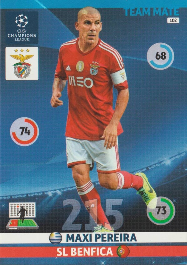 #102: Maxi Pereira (SL Benfica) PANINI ADRENALYN XL CL 2014-2015