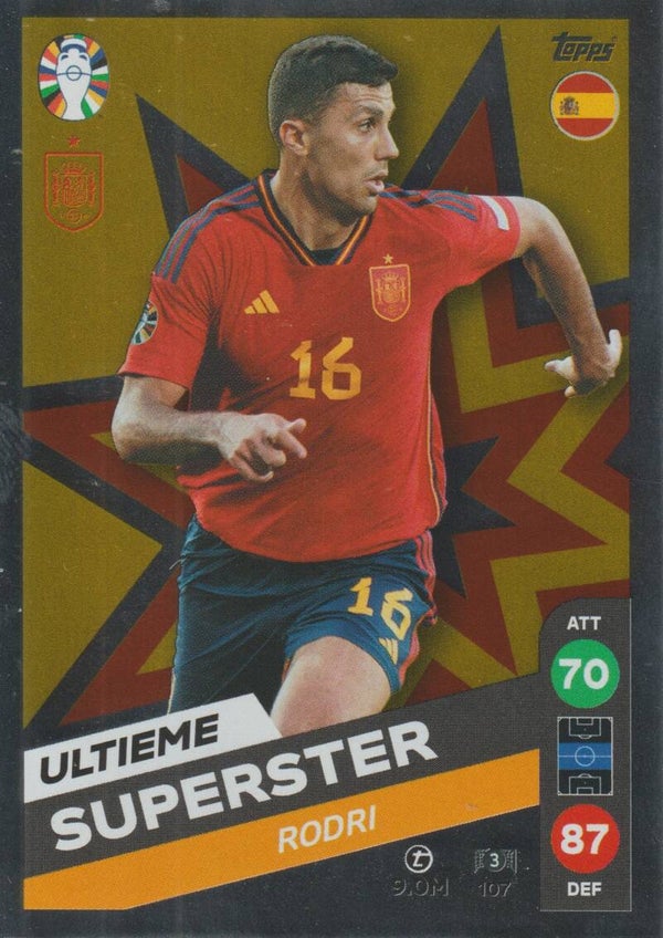 #107: RODRI (SPANJE) FOIL - TOPPS/LIDL MATCH ATTAX ALL STARS - UEFA EURO 2024 GERMANY