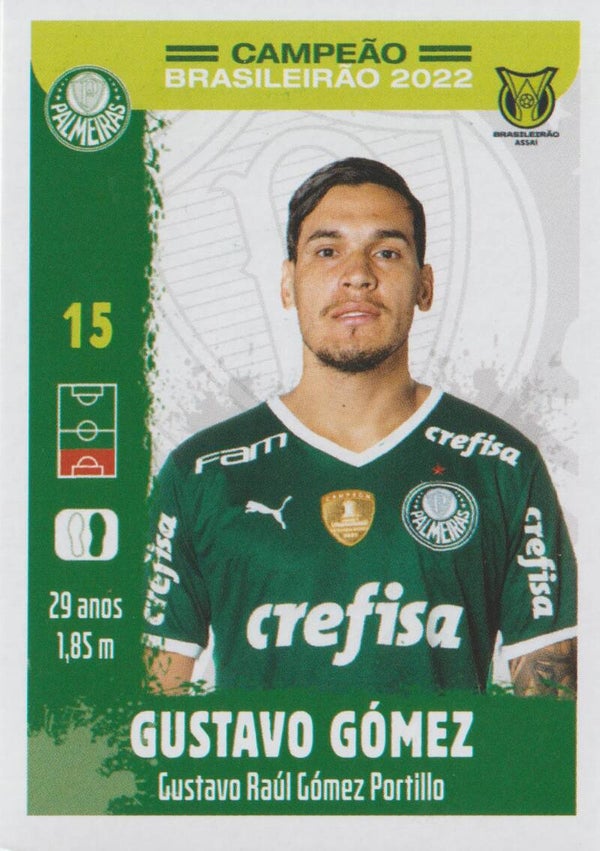 #10: Gustavo Gómez - Panini Palmeiras Campeão Brasileirão 2022