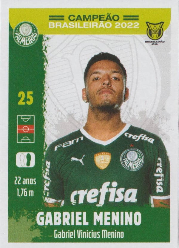 #16: Gabriel Menino - Panini Palmeiras Campeão Brasileirão 2022