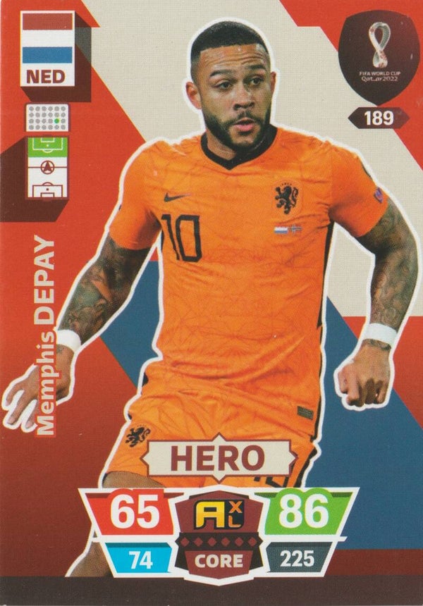 #189: Memphis Depay (Nederland) - PANINI ADRENALYN XL - FIFA WORLD CUP QATAR 2022