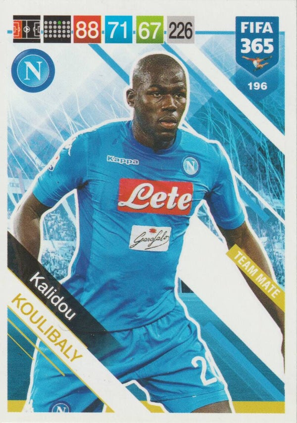 #196: Kalidou Koulibaly (SSC Napoli) - Panini Adrenalyn XL FIFA 365 2018/2019