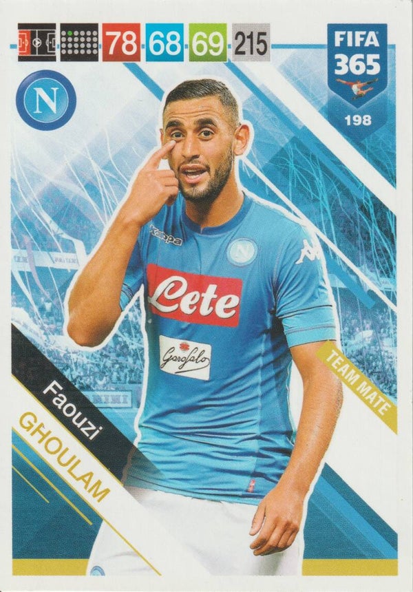 #198: Faouzi Ghoulam (SSC Napoli) - Panini Adrenalyn XL FIFA 365 2018/2019