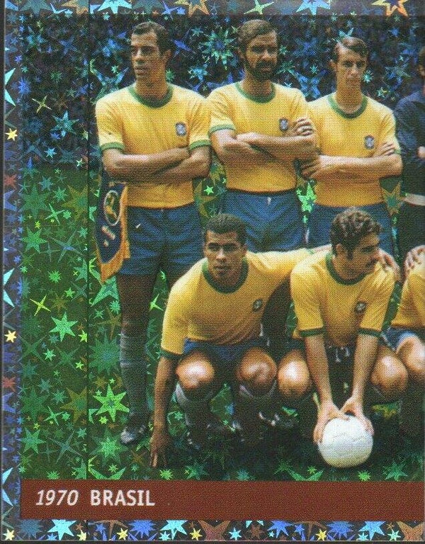 #2: Teamfoto puzzle links (Brasil 1970) - DS Sticker Collections World Cup France 98