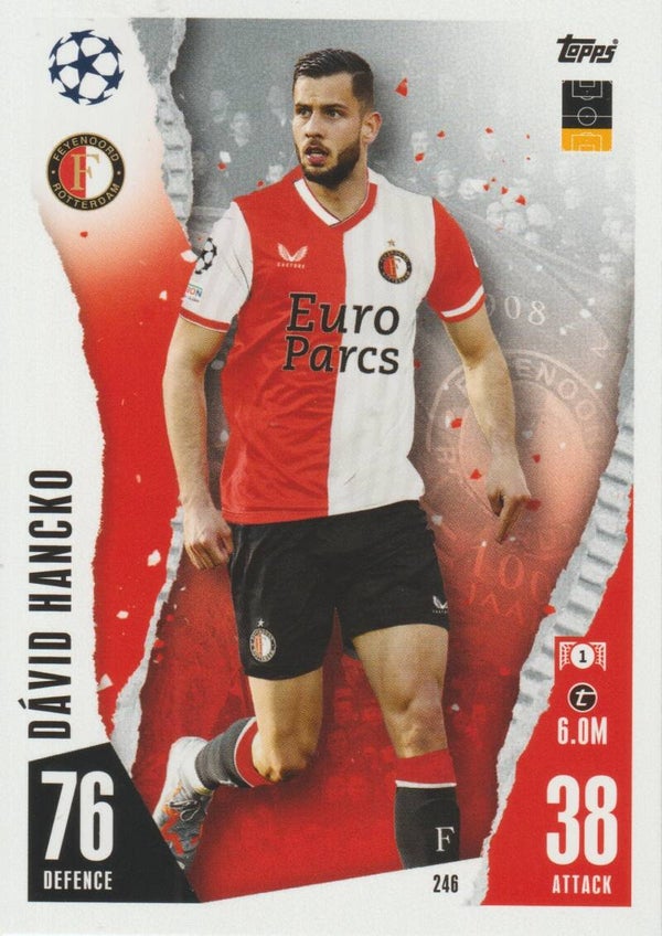 #246: Dávid Hancko (Feyenoord) TOPPS MATCH ATTAX UEFA CHAMPIONS LEAGUE, EUROPA LEAGUE & EUROPA CONFERENCE LEAGUE 2023-2024