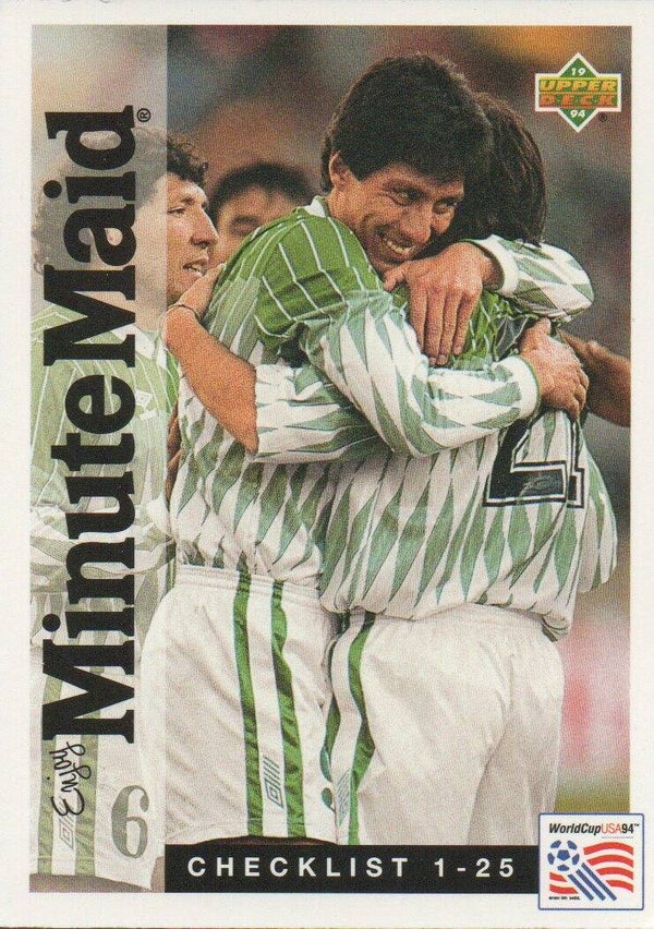 #25: Checklist 1-25 - UpperDeck Minute Maid World Cup USA '94