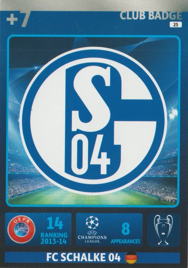 #25: Club Badge (FC Schalke 04) PANINI ADRENALYN XL CL 2014-2015