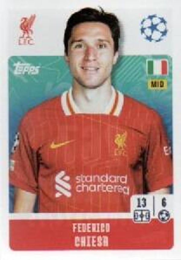 #267: Federico Chiesa (Liverpool FC) - Topps UEFA Champions League 2024/2025