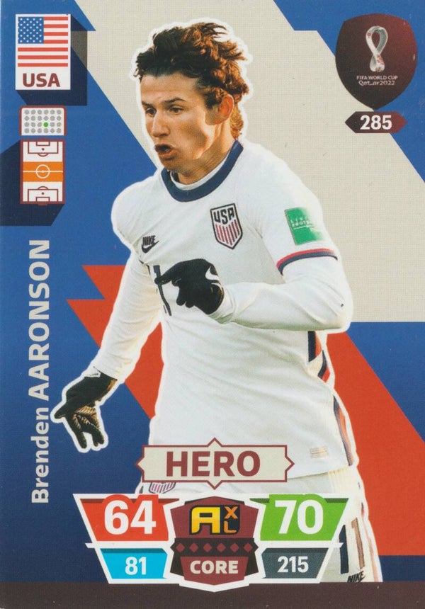 #285: Brenden Aaronson (USA) - PANINI ADRENALYN XL - FIFA WORLD CUP QATAR 2022