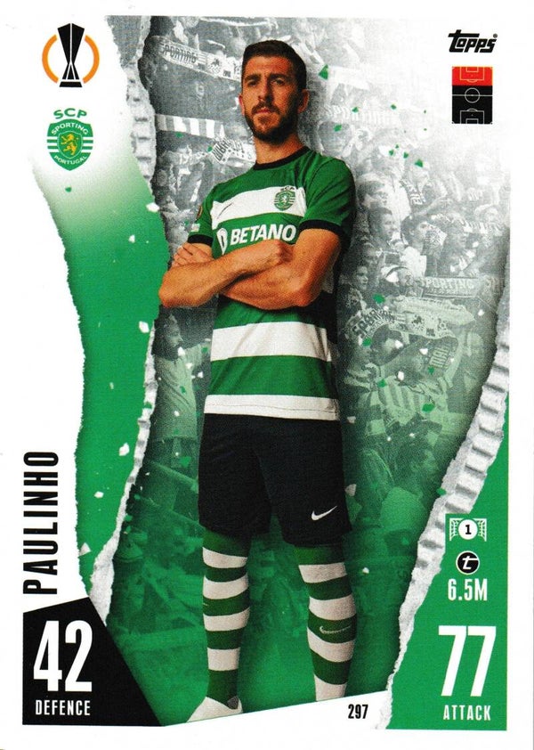 #297: Paulinho (Sporting Clube de Portugal) - Topps Match Attax CL, Europa League & Europa Conference League 2023-2024