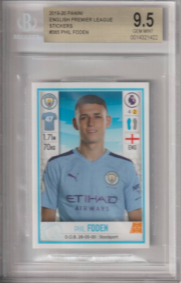 #365: Phil Foden (Manchester City) - Panini Football 2020 (Premier League 2019/2020) - BECKETT BGS 9.5 GEM MINT