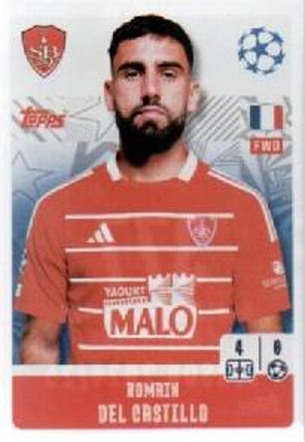 #377: Romain del Castillo (Stade Brestois 29) - Topps UEFA Champions League 2024/2025