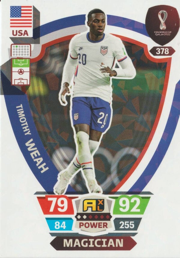 #378: Timothy Weah (USA) - Panini Adrenalyn XL FIFA World Cup Qatar 2022