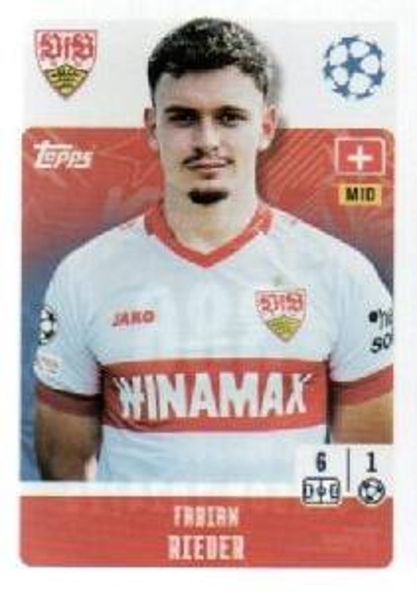 #386: Fabian Rieder (VfB Stuttgart) - Topps UEFA Champions League 2024/2025