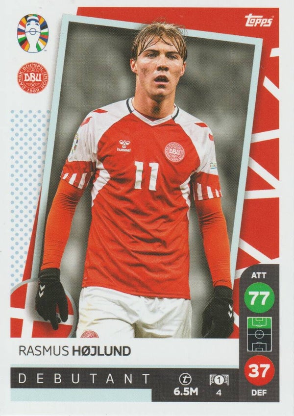 #4: RASMUS HOJLUND (DENEMARKEN) - TOPPS/LIDL MATCH ATTAX ALL STARS - UEFA EURO 2024 GERMANY