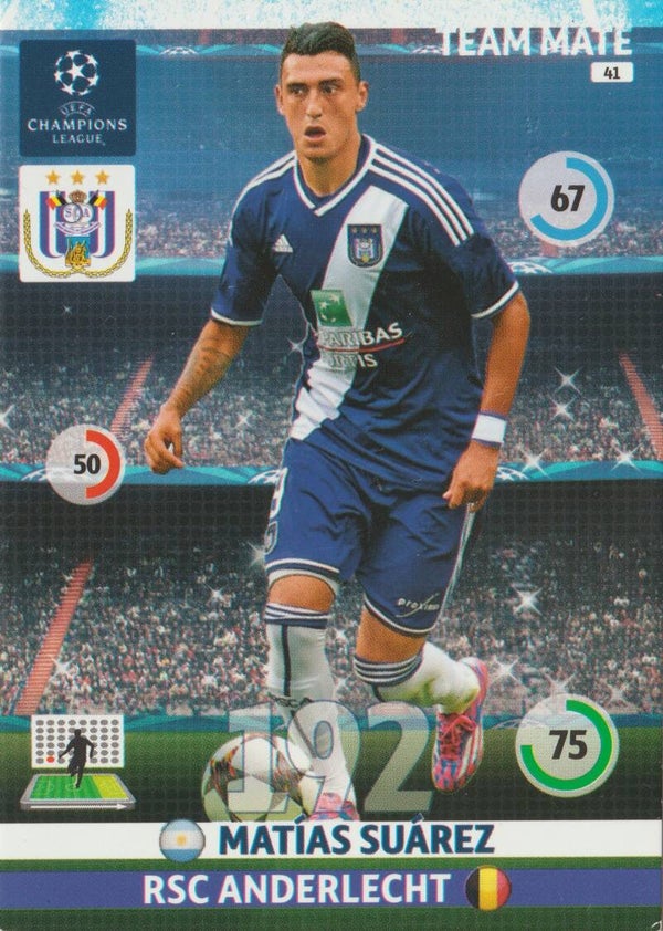 #41: Matías Suárez (RSC Anderlecht) PANINI ADRENALYN XL CL 2014-2015