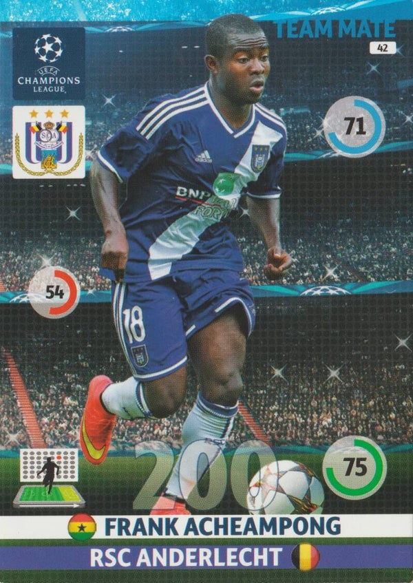 #42: Frank Acheampong (RSC Anderlecht) PANINI ADRENALYN XL CL 2014-2015
