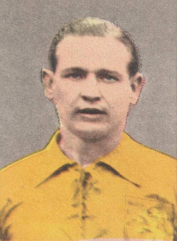 #43: A. de Jong (A.D.O, Den Haag) - Maple Leaf (1952) Voetbal Album: 100 Vooraanstaande Spelers