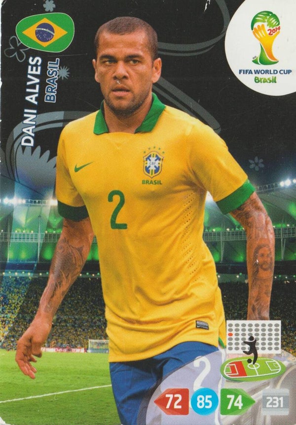 #48: Dani Alves (Brasil) - PANINI ADRENALYN XL - FIFA WORLD CUP BRASIL 2014