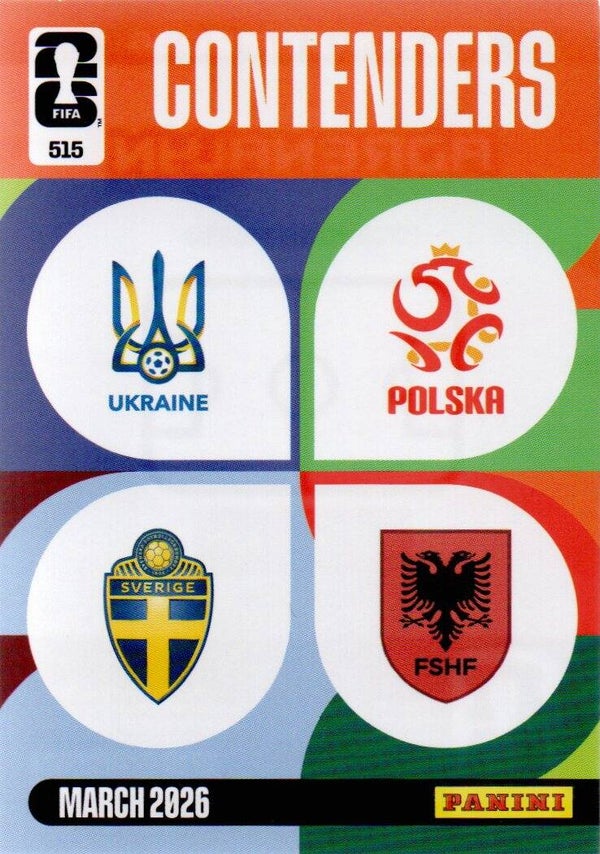 #515: Contenders; Oekraïne / Zweden / Polen / Albanië - Panini FIFA World Cup 2026 Adrenalyn XL