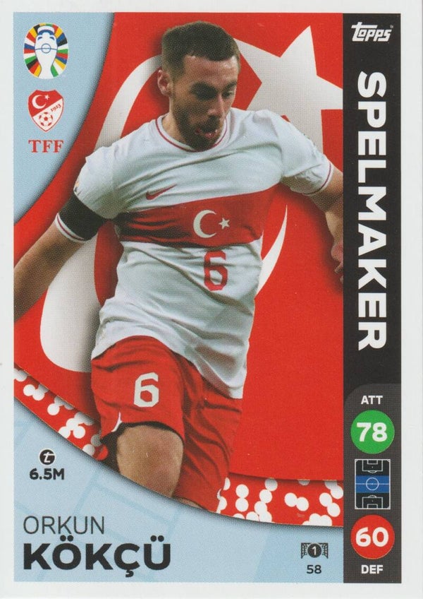 #58: ORKUN KÖKCÜ (TURKIJE) - TOPPS/LIDL MATCH ATTAX ALL STARS - UEFA EURO 2024 GERMANY