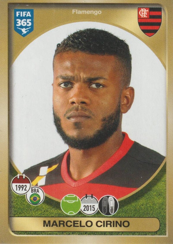 #611: Marcelo Cirino (Flamengo) - Panini FIFA 365 - The Golden World of Football 2017 (2016-2017)