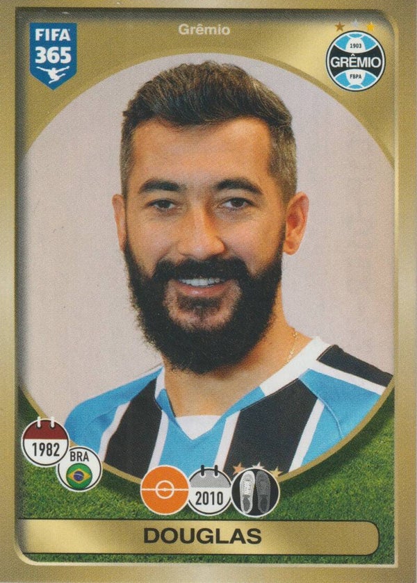 #620: Douglas (Grêmio) - Panini FIFA 365 - The Golden World of Football 2017 (2016-2017)