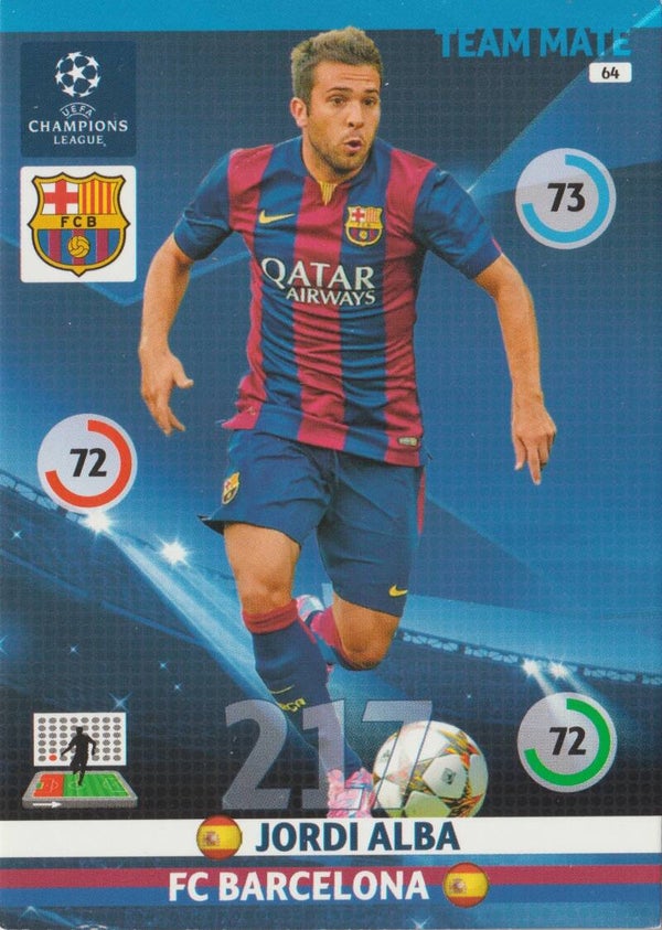 #64: Jordi Alba (FC Barcelona) PANINI ADRENALYN XL CL 2014-2015