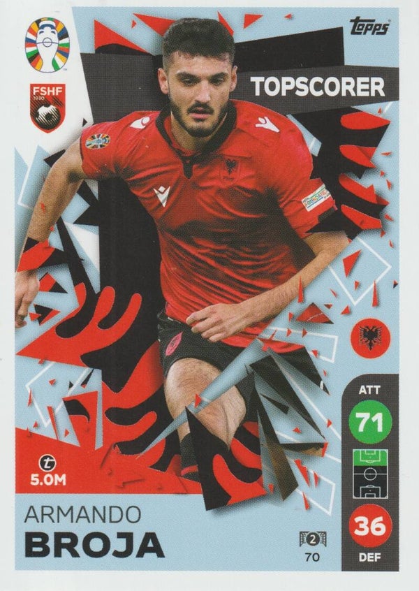 #70: ARMANDO BROJA (ALBANIË) - TOPPS/LIDL MATCH ATTAX ALL STARS - UEFA EURO 2024 GERMANY