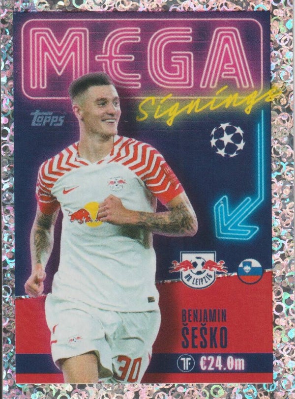 #711: BENJAMIN SESKO (RB LEIPZIG) MEGA SIGNING - TOPPS UEFA CHAMPIONS LEAGUE, SEASON 2023/2024