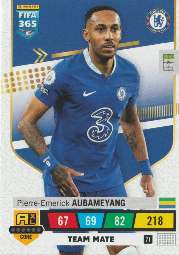 #71: Pierre-Emerick Aubameyang (Chelsea FC) - Panini FIFA 365 Adrenalyn XL 2023