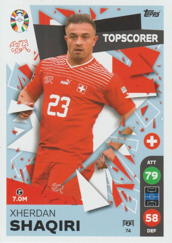 #74: XHERDAN SHAQIRI (ZWITSERLAND) - TOPPS/LIDL MATCH ATTAX ALL STARS - UEFA EURO 2024 GERMANY