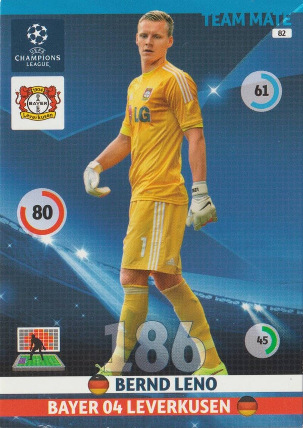 #82: Bernd Leno (Bayer 04 Leverkusen) PANINI ADRENALYN XL CL 2014-2015