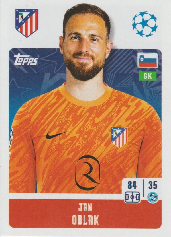 #90: Jan Oblak (Atletico Madrid) - Topps UEFA Champions League 2024/2025
