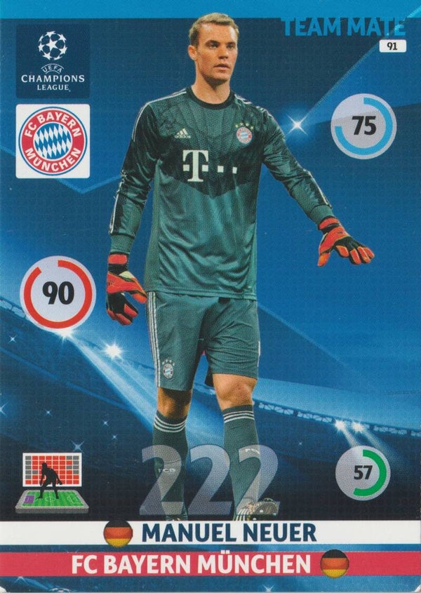 #91: Manuel Neuer (FC Bayern München) Panini Adrenalyn xl CL 2014-2015