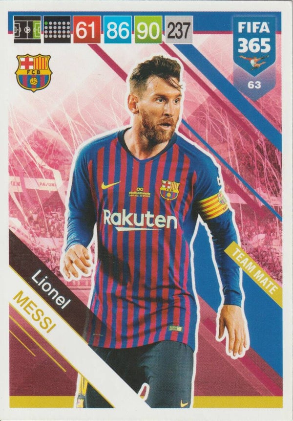 #63: Lionel Messi (FC Barcelona) - Panini Adrenalyn XL FIFA 365 2018/2019