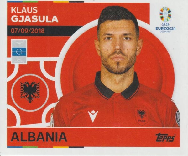 #ALB-11: KLAUS GJASULA (ALBANIA) - TOPPS UEFA EURO 2024 GERMANY