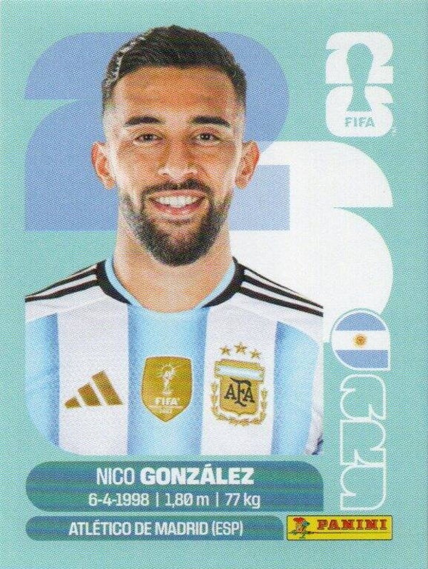 #ARG 16: Nico González (Argentina) - Panini FIFA World Cup 2026 Canada, USA, Mexico. Standaard Editie