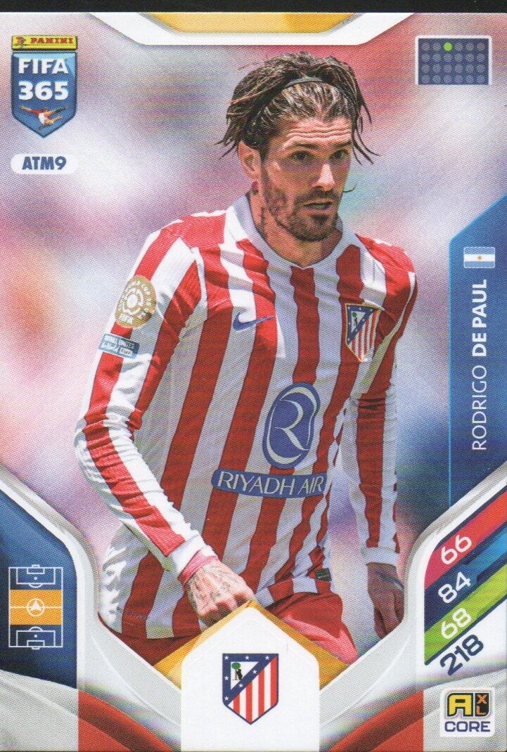 #ATM9: Rodrigo de Paul (Atlético de Madrid) - Panini FIFA 365 Adrenalyn XL - World Top Clubs 2026