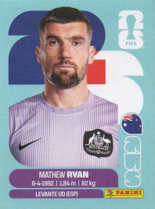 #AUS 2: Mathew Ryan (Australia) - Panini FIFA World Cup 2026 Canada, USA, Mexico. Standaard Editie