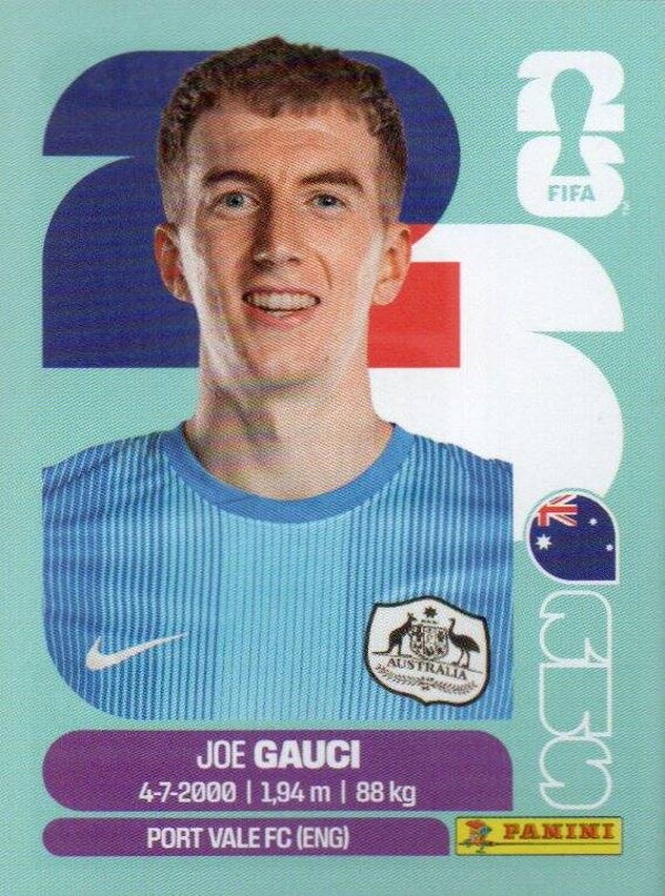 #AUS 3: Joe Gauci (Australia) - Panini FIFA World Cup 2026 Canada, USA, Mexico. Standaard Editie
