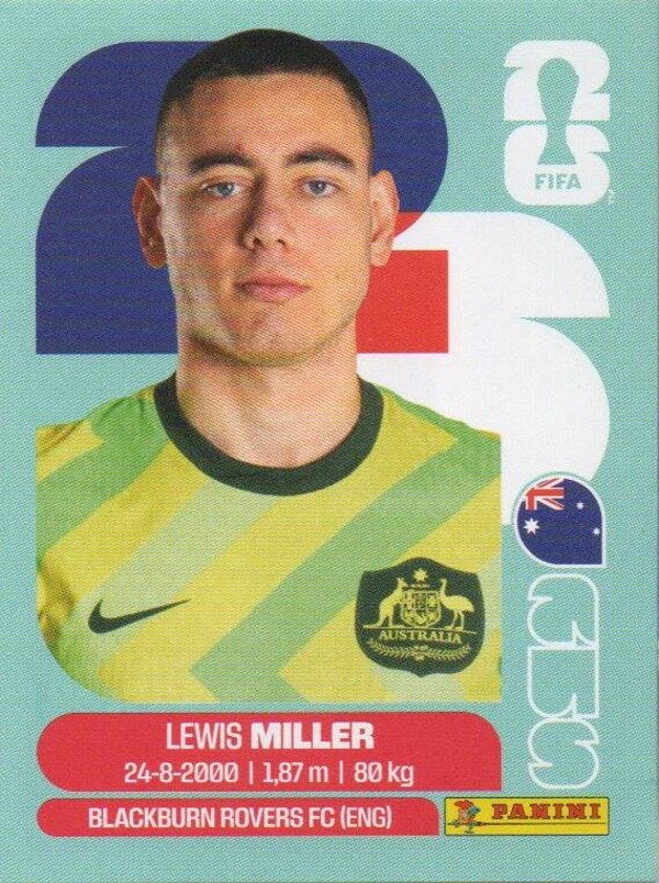 #AUS 9: Lewis Miller (Australia) - Panini FIFA World Cup 2026 Canada, USA, Mexico. Standaard Editie