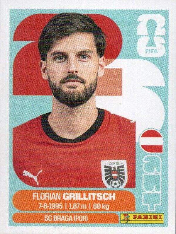 #AUT 14: Florian Grillitsch (Austria) - Panini FIFA World Cup 2026 Canada, USA, Mexico. USA & Canada Editie