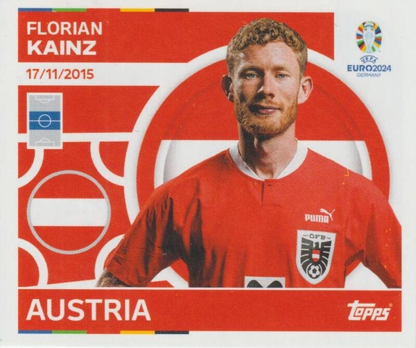 #AUT-16: FLORIAN KAINZ (AUSTRIA) FOIL - TOPPS UEFA EURO 2024 GERMANY