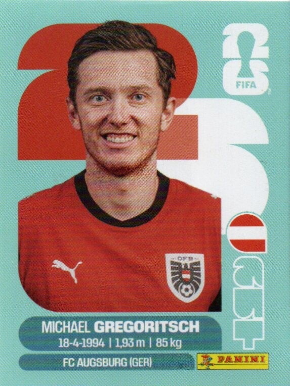 #AUT 19: Michael Gregoritsch (Austria) - Panini FIFA World Cup 2026 Canada, USA, Mexico. Standaard Editie