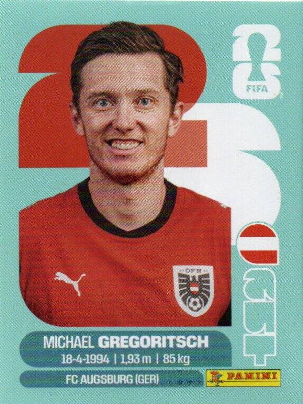 #AUT 19: Michael Gregoritsch (Austria) - Panini FIFA World Cup 2026 Canada, USA, Mexico. Standaard Editie