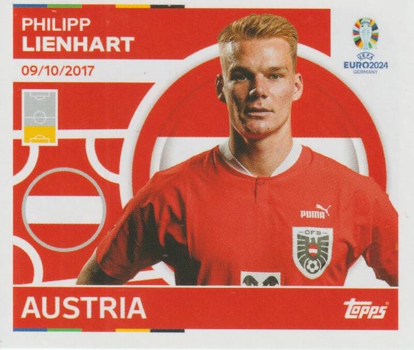 #AUT-6: PHILIPP LIENHART (AUSTRIA) - TOPPS UEFA EURO 2024 GERMANY
