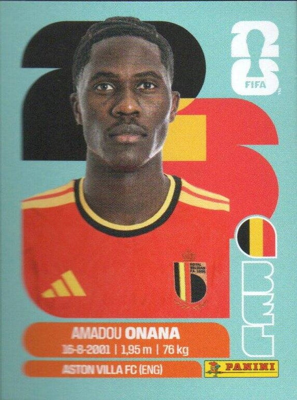 #BEL 10: Amadou Onana (Belgium) - Panini FIFA World Cup 2026 Canada, USA, Mexico. Standaard Editie