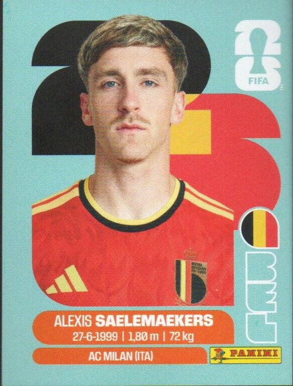 #BEL 12: Alexis Saelemaekers (Belgium) - Panini FIFA World Cup 2026 Canada, USA, Mexico. Standaard Editie