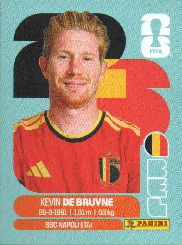 #BEL 15: Kevin de Bruyne (Belgium) - Panini FIFA World Cup 2026 Canada, USA, Mexico. Standaard Editie